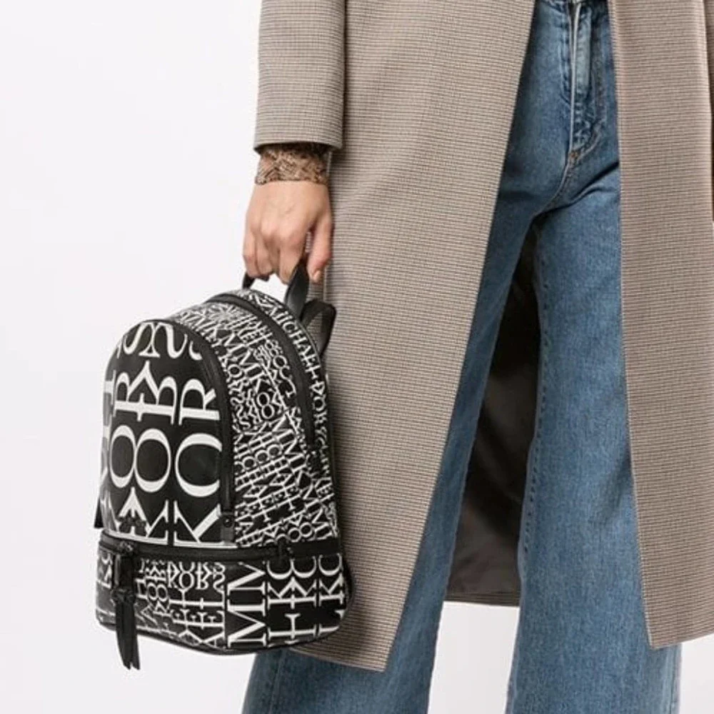 Michael Kors Newsprint Rhea Backpack